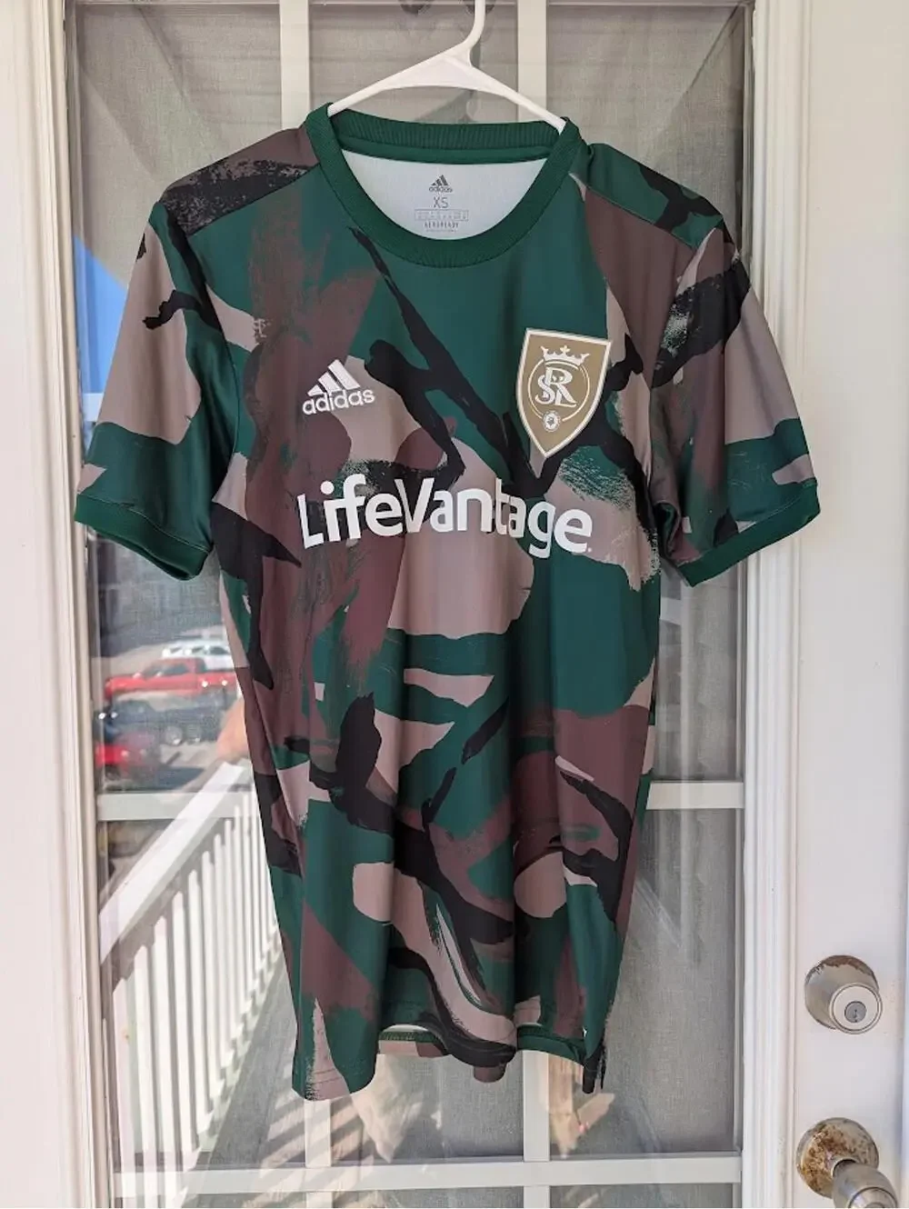 Official 2021 Real Salt Lake MLS Camo Football Soccer Jersey Adidas XS Aeroready